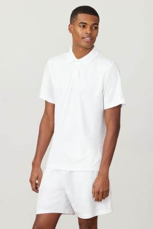 FILA Essentials Drop Needle Polos White,Mens Tennis | CA.CPQEDA529